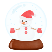 snowman in a snow globe on transparent background png