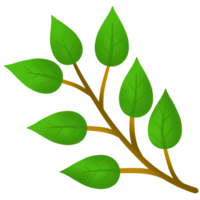 green leaves on a branch icon, png