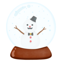 snowman in a snow globe on transparent background png