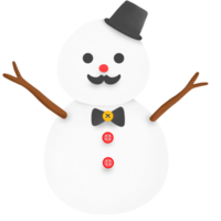 snowman with hat and bow tie on transparent background png