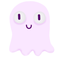 a cartoon ghost with big eyes and a smile png