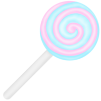 a lollipop with a blue and pink swirl on it png