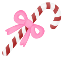 a candy cane with a pink bow on it png