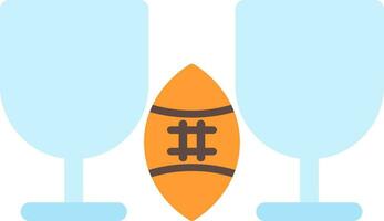 Glass and Football Creative Icon Design vector