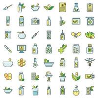 Homeopathy health icons set vector color