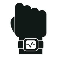 Runner hand watch icon simple vector. Heart rate measurement vector