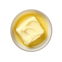 AI generated Top view fresh butter in bowl on transparent background png