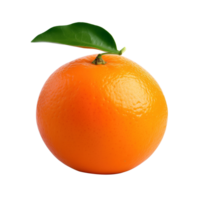 AI generated Orange with leaf isolated on transparent background png