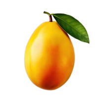 ai generado mango Fruta con hoja aislado en transparente antecedentes png