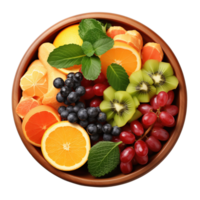 AI generated Bowl with fresh fruits and berries on transparent background png