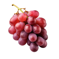 ai generado manojo de rojo uvas aislado en transparente antecedentes png