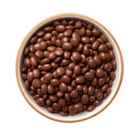 ai gegenereerd kom van chocola snoepjes geïsoleerd Aan transparant achtergrond png