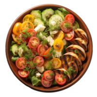 AI generated Plate with vegetable salad on transparent background png