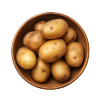 AI generated Potatoes in a bowl isolated on transparent background png