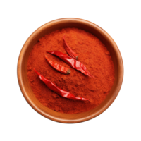 AI generated Cayenne pepper in bowl isolated on transparent background png