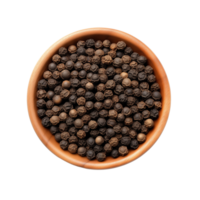 AI generated Black pepper in a bowl isolated on transparent background png