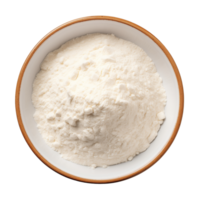 AI generated Top view bowl of flour on transparent background png