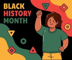 Black History Month banner with a woman vector