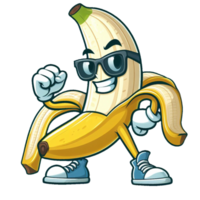 Funny banana cartoon graphic illustration png
