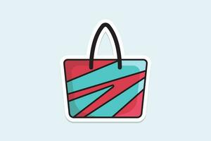 Stylish Red and Blue Color Purse or Bag vector illustration. Beauty fashion objects icon concept. Women Purse in unique style sticker design. Women fashion jewelry accessories vector design.