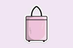 Female Fashion Elegant Bags and Purse sticker design vector illustration. Beauty fashion objects icon concept. Stylish and casual trendy handbag sticker design icon logo.