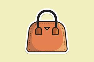 de moda Moda mujer bolso o bolso pegatina diseño vector ilustración. belleza Moda objetos icono concepto. moderno diseñador señoras bolso pegatina diseño logo icono.