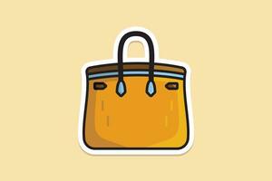 elegante cuero bolsas, de moda casual estilo bolsos pegatina diseño vector ilustración. belleza Moda objetos icono concepto. de moda mujer pantalones pegatina diseño icono logo.