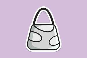 púrpura lujo mujer bolso o bolso embrague bolso pegatina diseño vector ilustración. belleza Moda objetos icono concepto. elegante señoras brillante cuero bolso pegatina diseño logo icono.