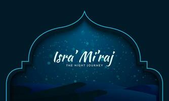 Al-Isra' wal Mi'raj. Night Journey of the Prophet Muhammad. Islamic background design. Vector Illustration