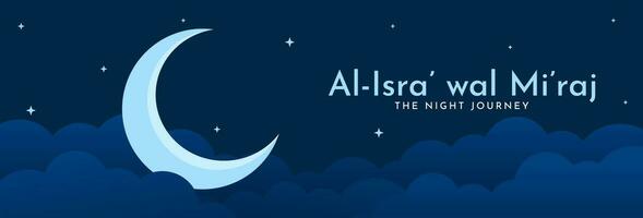 Al-Isra' wal Mi'raj, The Night Journey of the Prophet Muhammad SAW. Islamic background design template. Vector Illustration