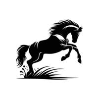 Equestrian Majesty Silhouette of Rearing Horse Logo Vector Illustration