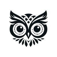 místico búho símbolo silueta cara en mascota vector ilustración