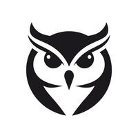 Majestic Elegance Silhouette of Owl Face Logo Icon Symbol Mascot Vector Illustration