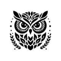 Owl Mascot Logo Silhouetted Face in Vector Illustration