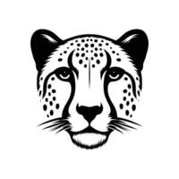 dinámica elegancia leopardo cabeza silueta icono en vector ilustración