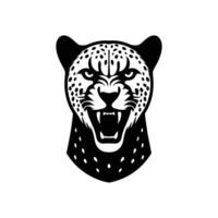 Dynamic Elegance Cheetah Head Silhouette Icon in Vector Illustration