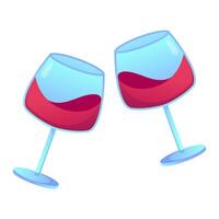 Two glasses of wine isolated on white background vector