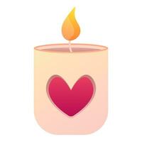 Candle with heart on white background vector