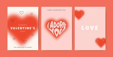 Happy Valentines Day card set vector