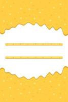 Cheese frame drops background. Liquid cheese drip vector