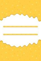 Cheese frame drops background. Liquid cheese drip vector