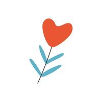 un en forma de corazon flor en un provenir. símbolo de amar, romance. diseño para San Valentín día. primavera elemento. vector