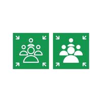 Assembly area, gathering point. Vector icon template illustration