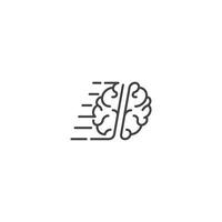 Fast thinking, fast brain, smart. Vector logo icon outline template