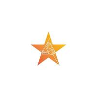 Star teamwork,  three hands support each other. Vector icon illustration