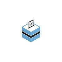 Botswana election concept, democracy, voting ballot box with flag. Vector icon illustration