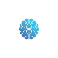 Brain storming, plug brain, charger mind concept. Vector logo icon template