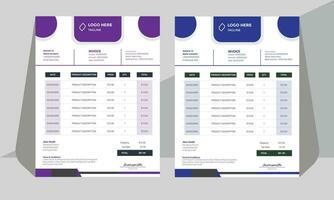 Modern Invoice design a4 size vector