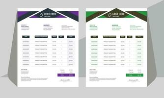 Corporate Modern Invoice Design a4 size vector