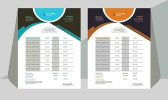 Modern Invoice design a4 size vector